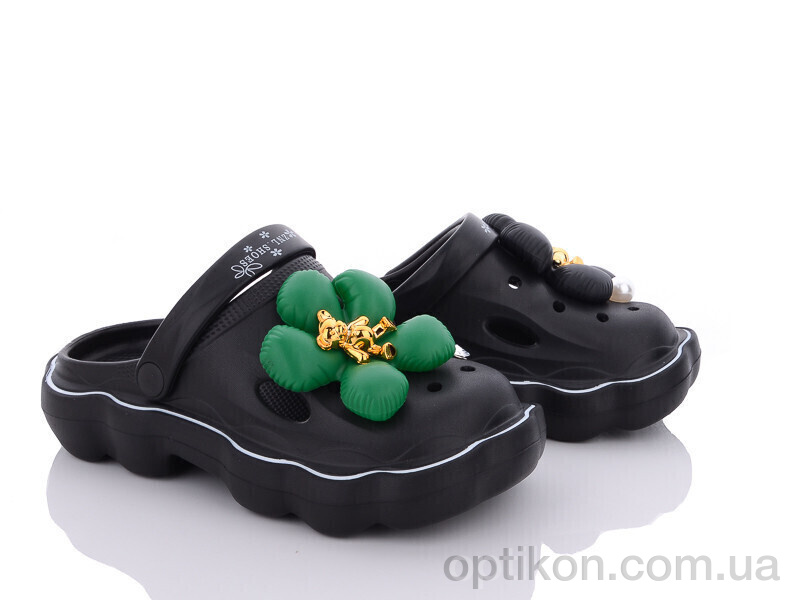 Крокси Shev-Shoes 8658 black-green