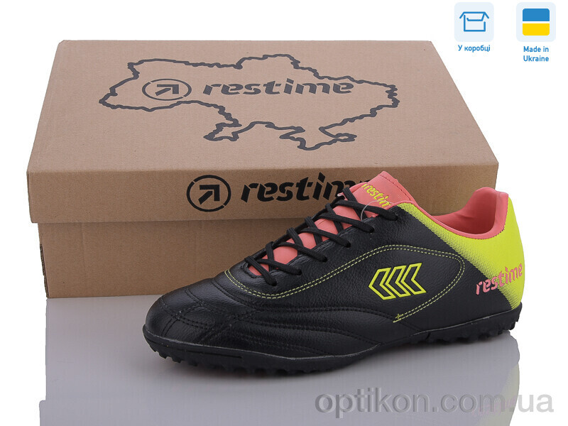 Футбольне взуття Restime DWB24138-1 black-lime