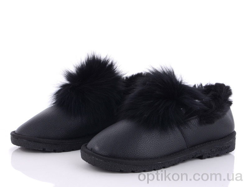 Туфлі Diana Тап. 118-1 черные, на иск.меху, опушка натур.мех